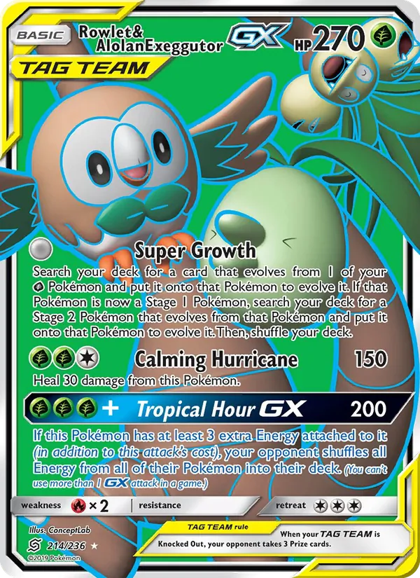 Rowlet & Alolan Exeggutor GX #214/236