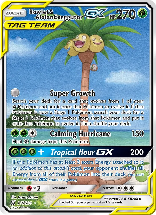 Rowlet & Alolan Exeggutor GX #215/236