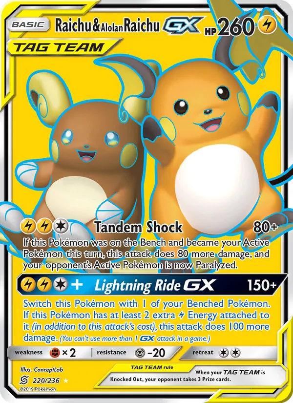 Raichu & Alolan Raichu GX #220/236