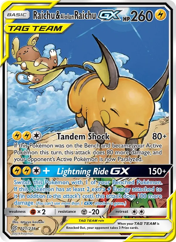 Raichu & Alolan Raichu GX #221/236