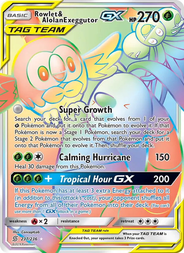 Rowlet & Alolan Exeggutor GX #237/236