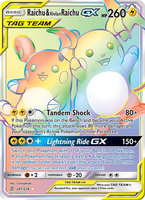 Raichu & Alolan Raichu GX #241/236