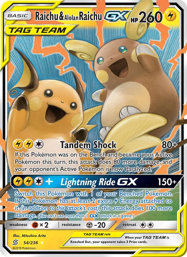 Raichu & Alolan Raichu GX #54/236