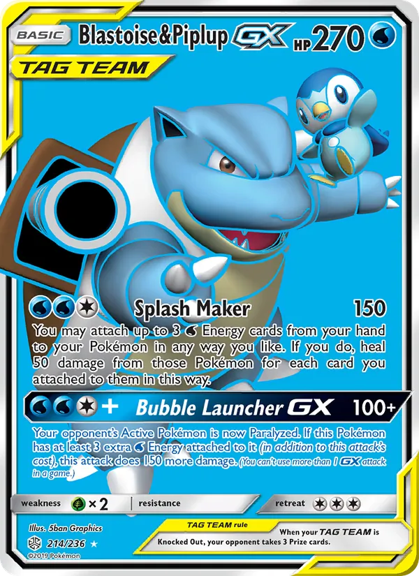 Blastoise & Piplup GX #214/236