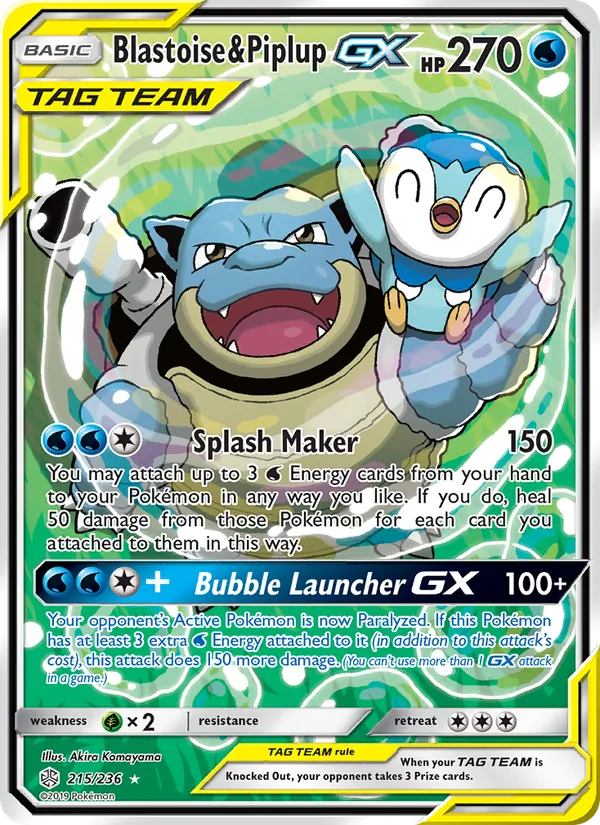 Blastoise & Piplup GX #215/236