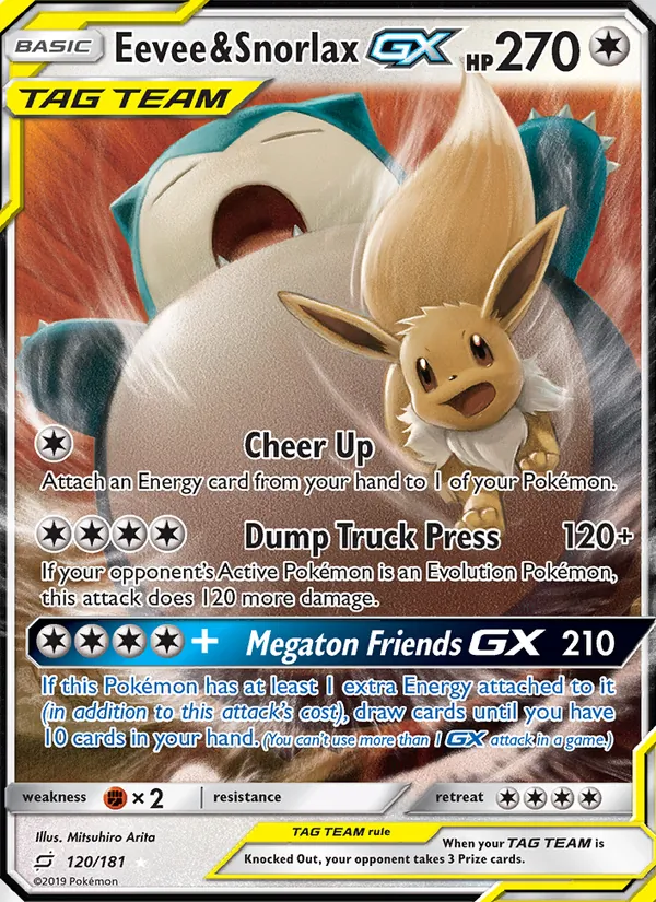Eevee & Snorlax GX #120/181