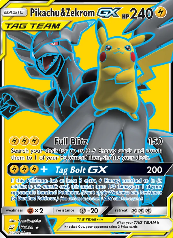 Pikachu & Zekrom GX #162/181