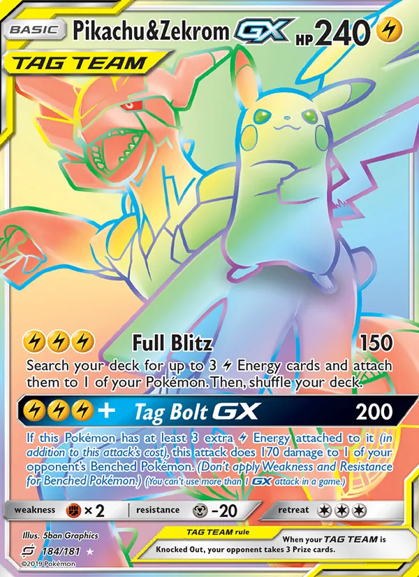 Pikachu & Zekrom GX #184/181