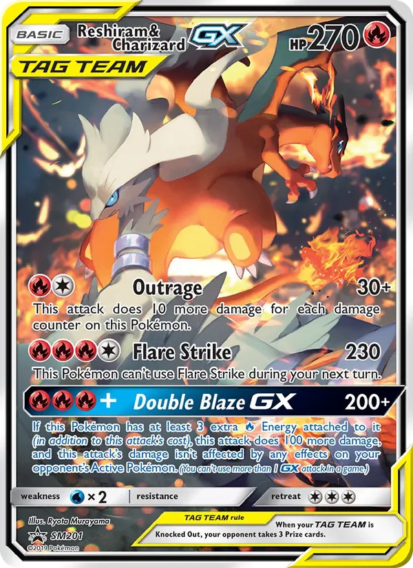 Reshiram & Charizard GX #SM201/248