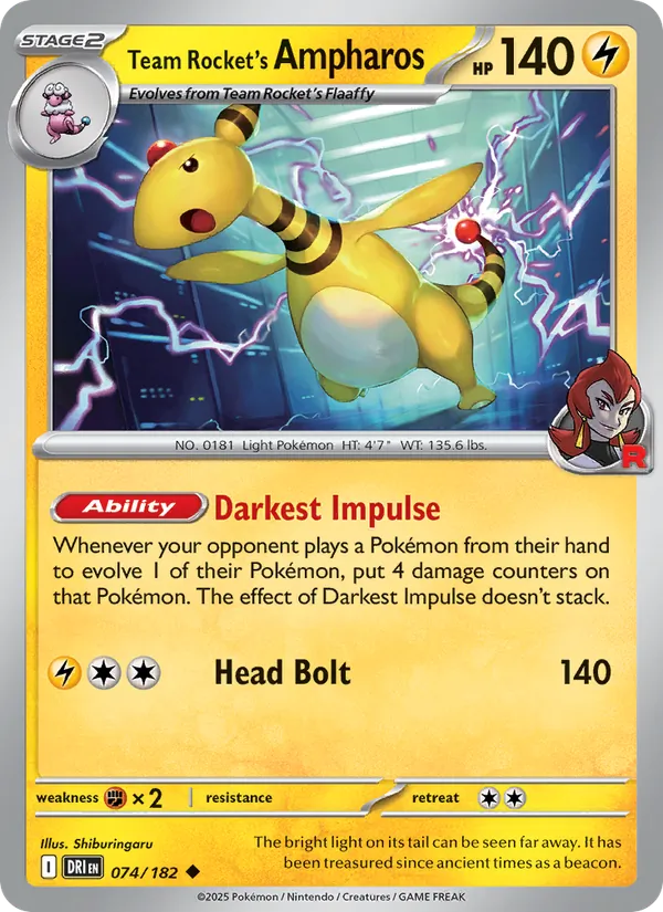 Team Rocket's Ampharos #74/182