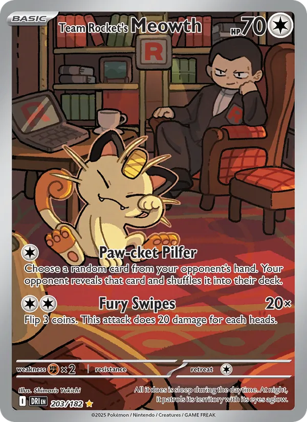 Team Rocket's Meowth #203/182