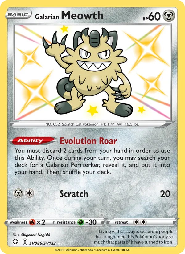 Galarian Meowth #SV086/122